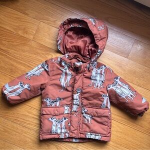 Lindex 1-2Y 92 CM Kids' Animal Print Hooded Jacket
